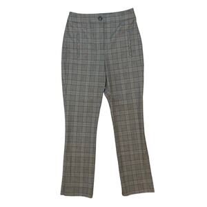 Veronica Beard Plaid High Rise Dress Pants Size 2 Gray Check Cropped Flare USA